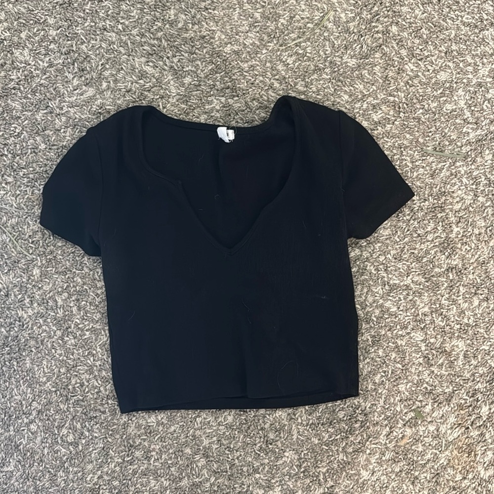 Garage black cropped shirt